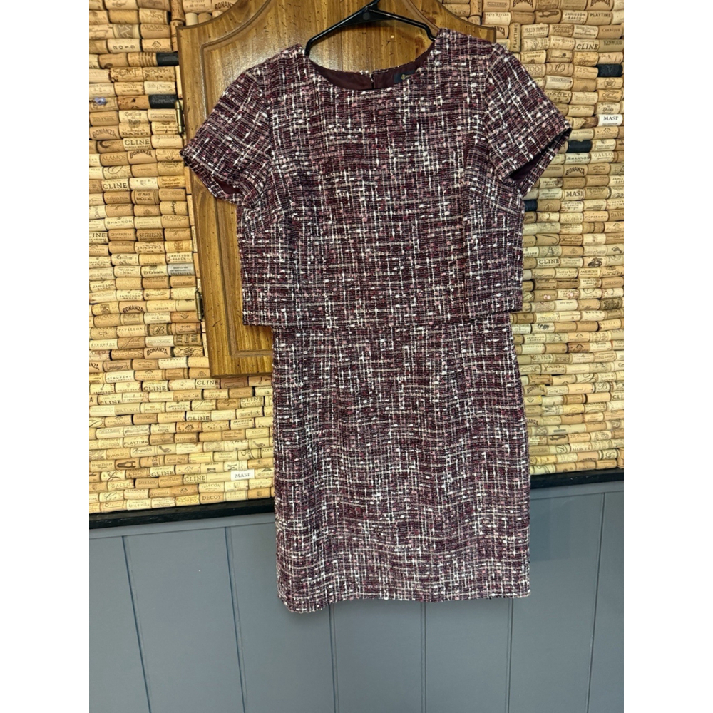 Brooks Brothers Women’s Wool Blend Pink Sparkle Midi Dress Size 8 Buisness Prep